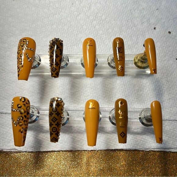 Fall press-on nails- classy and stylish- full set - Picture 8 of 11